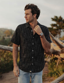Men | Freshwater Short Sleeve Button Up Shirt | Ocean Black