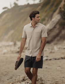 Men | Knit Getaway Button Up | Taupe