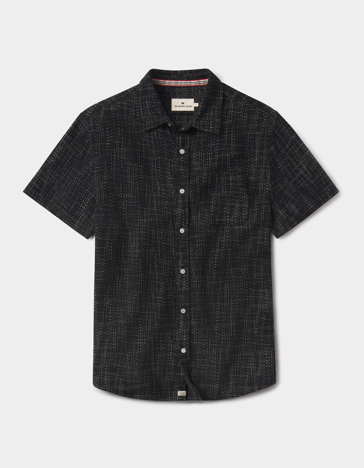 Men | Freshwater Short Sleeve Button Up Shirt | Ocean Black