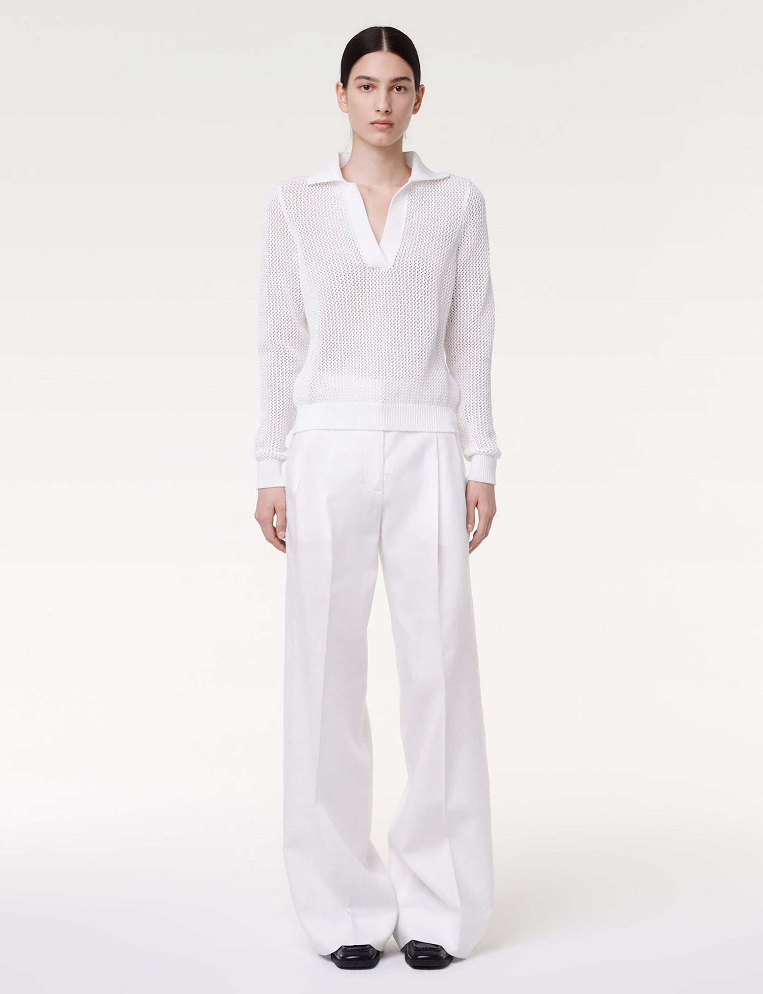 Women | Pleated Trouser | White