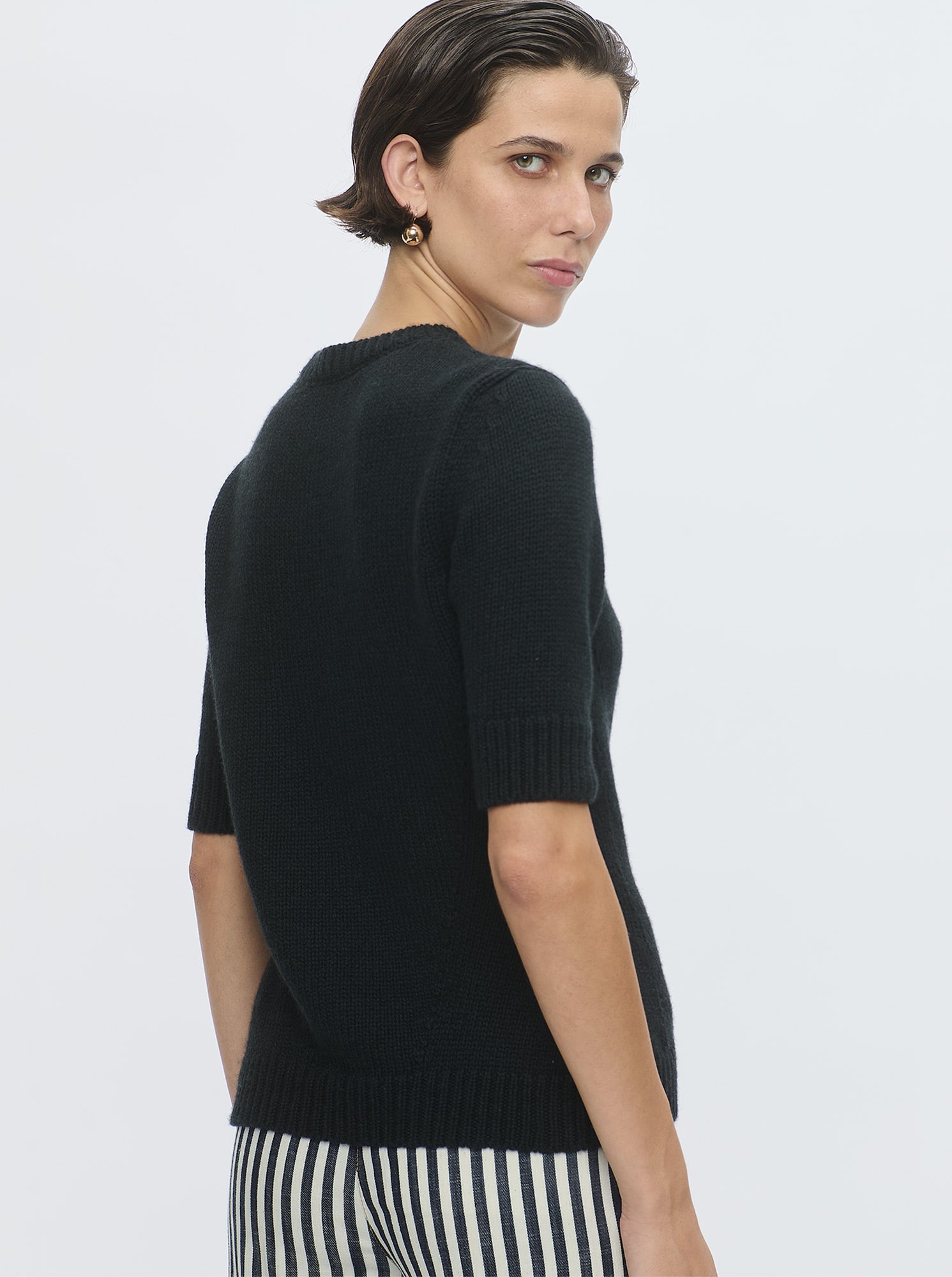Portia Crewneck Cashmere Sweater | Black