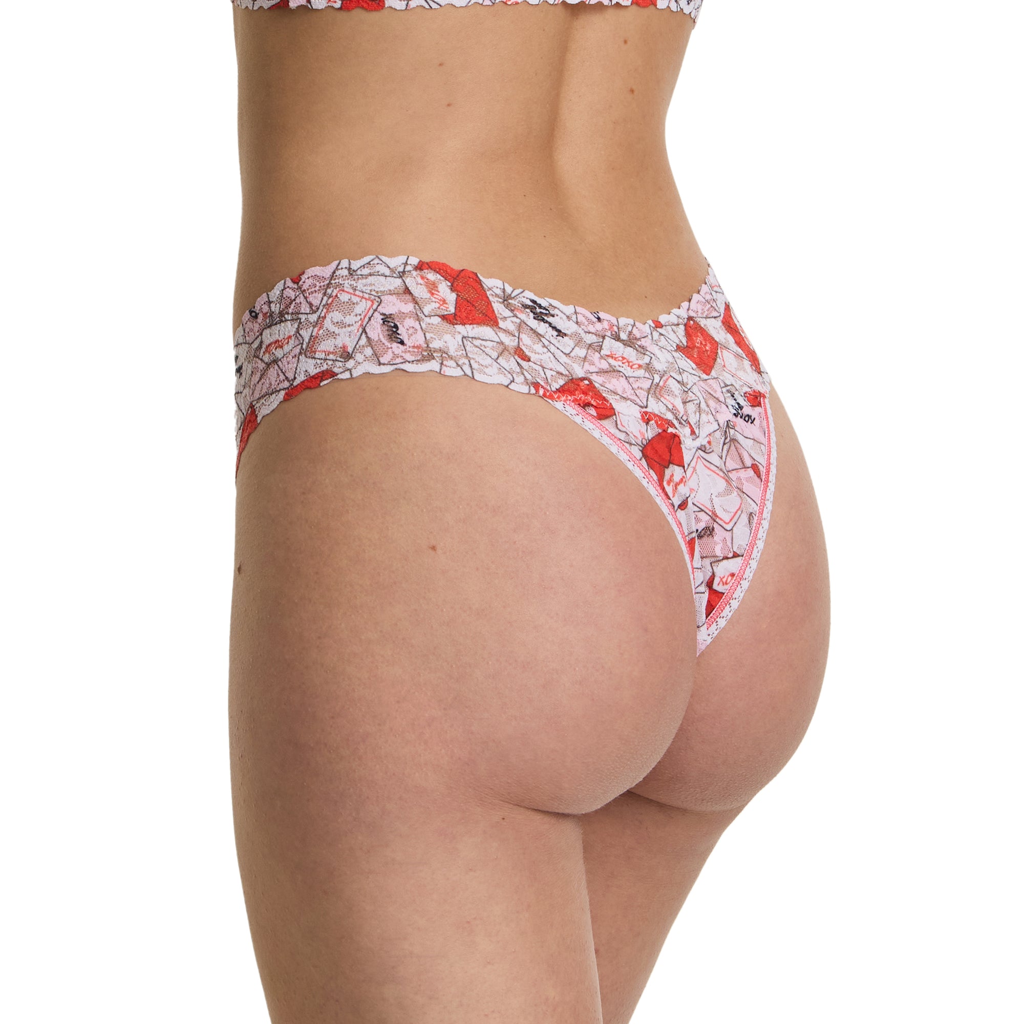 Signature Lace Original Rise Thong | With Love (White)