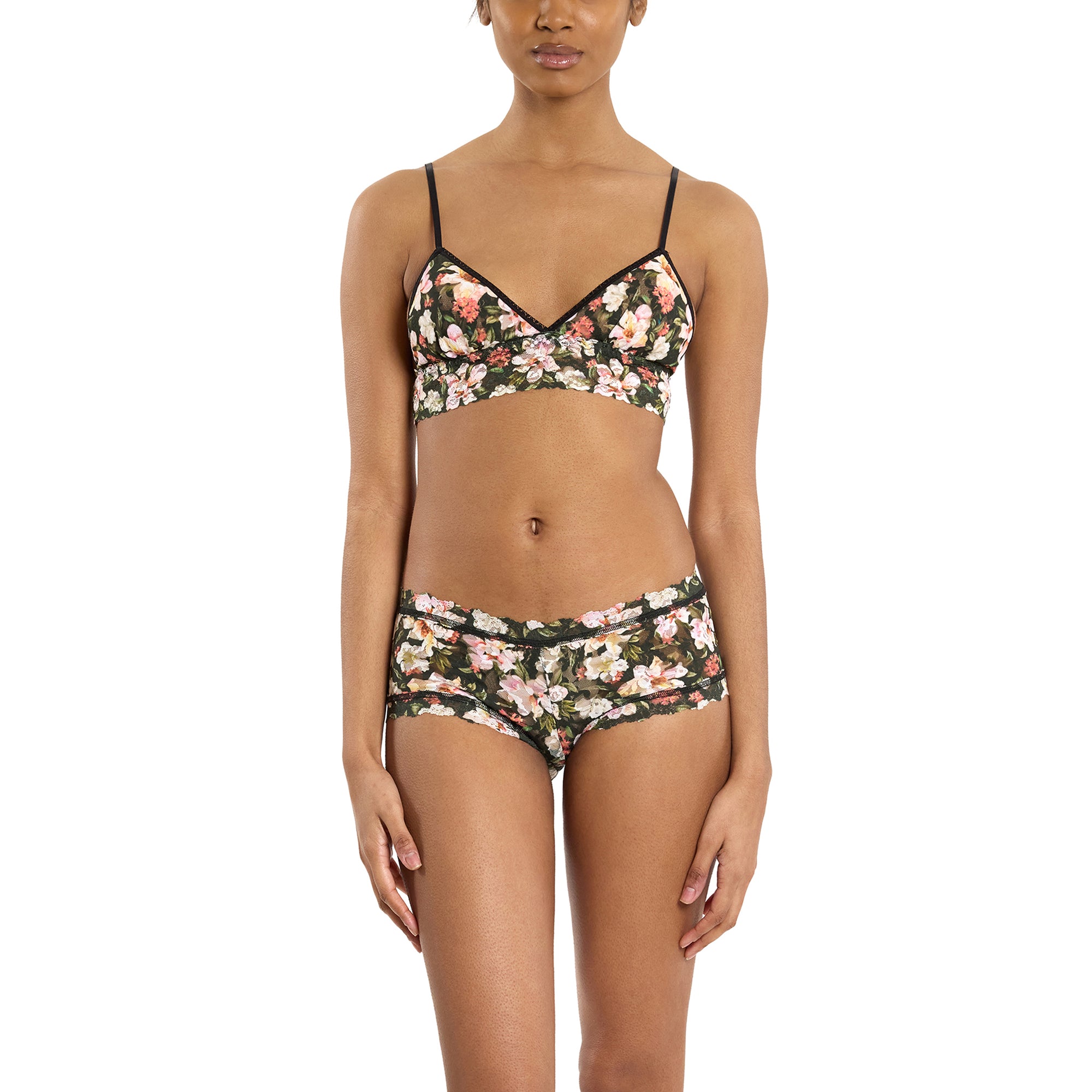 Signature Lace Boyshort | Dark Room Blooms (Black)