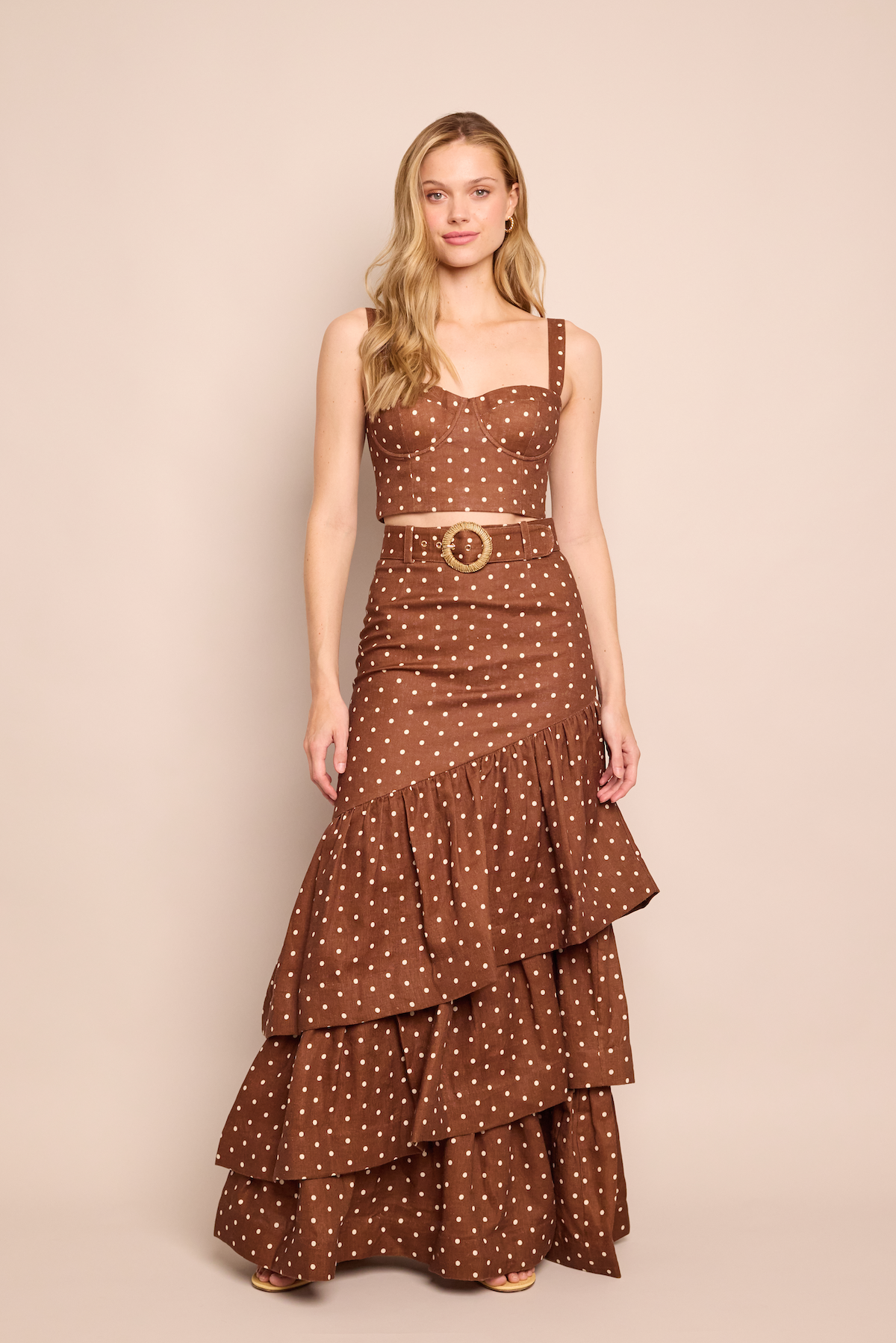 Priya Skirt | Dots Khaki
