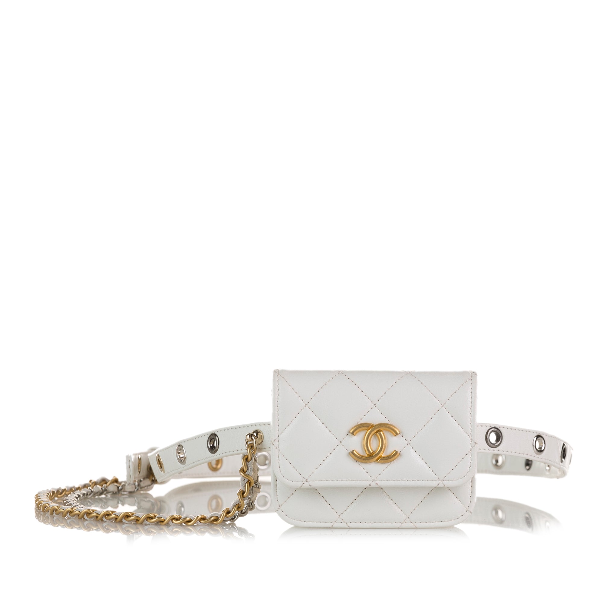 Chanel Pre-Owned Punk Chain Leather Belt Bag | Women | White