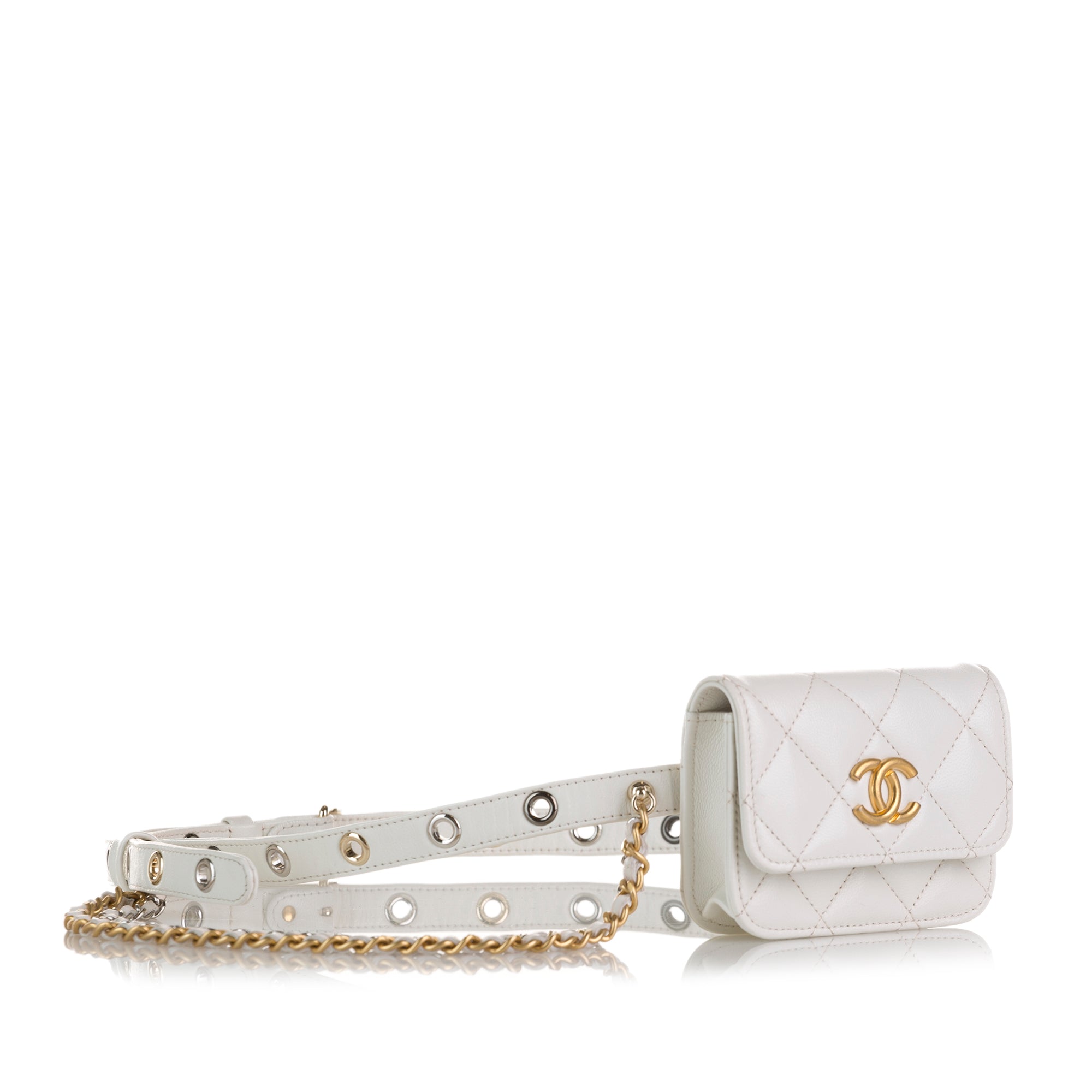 Chanel Pre-Owned Punk Chain Leather Belt Bag | Women | White