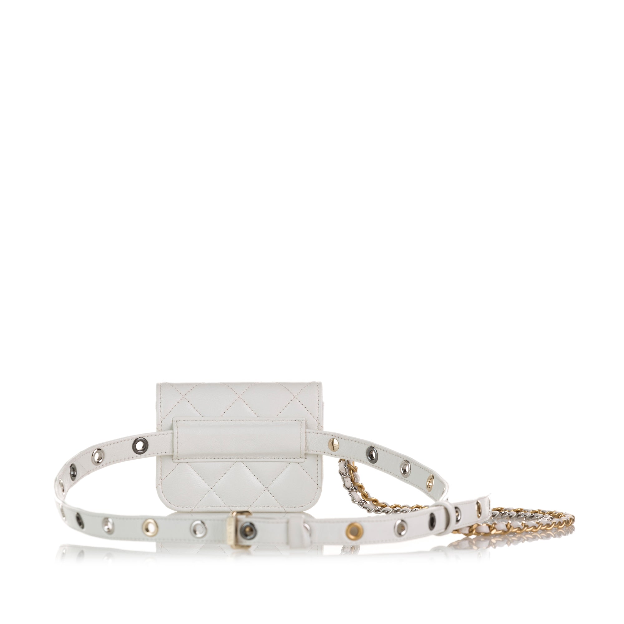 Chanel Pre-Owned Punk Chain Leather Belt Bag | Women | White