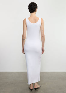 Lettuce Edge Boatneck Dress | White