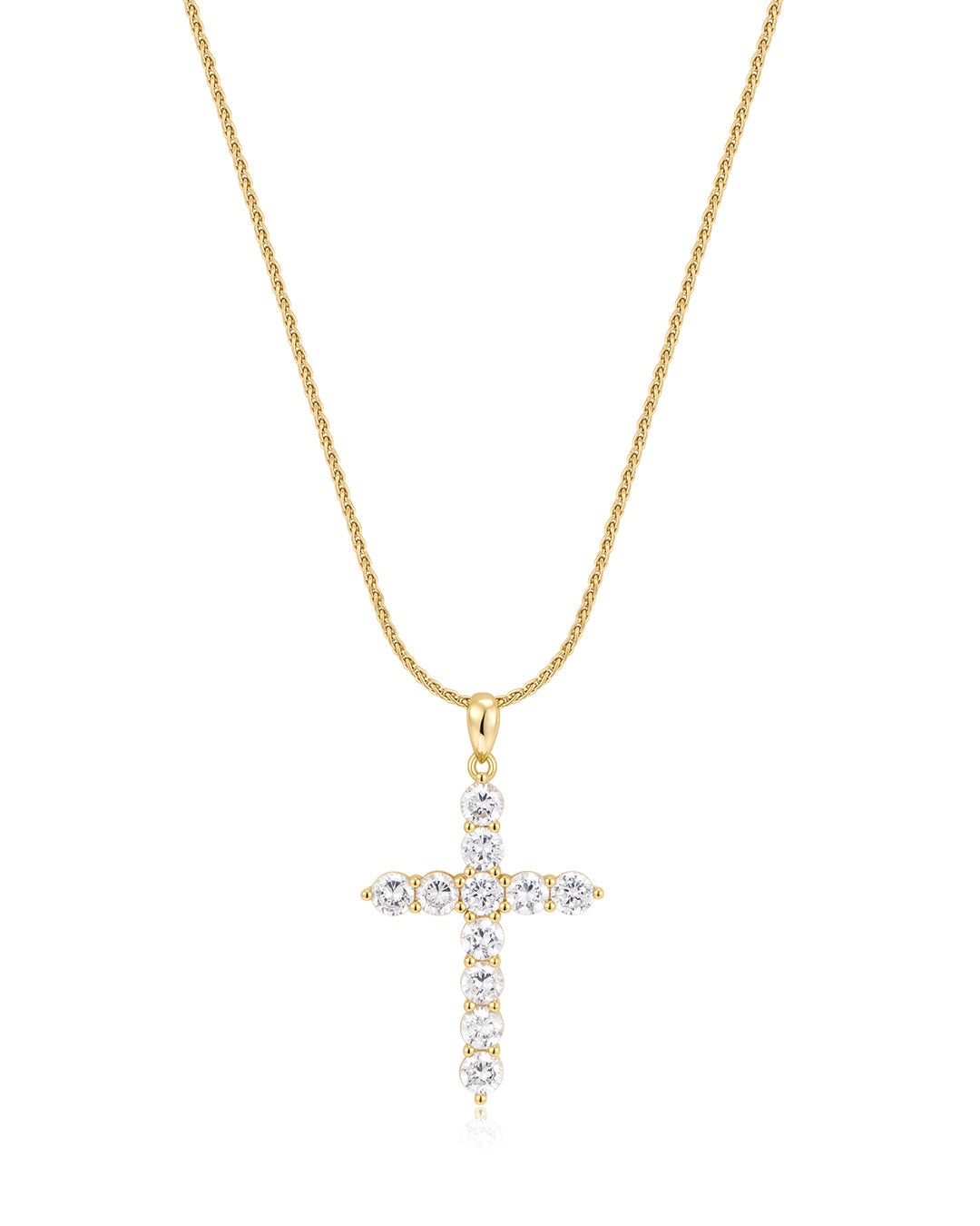 Posh Cross Necklace | Plated Gold