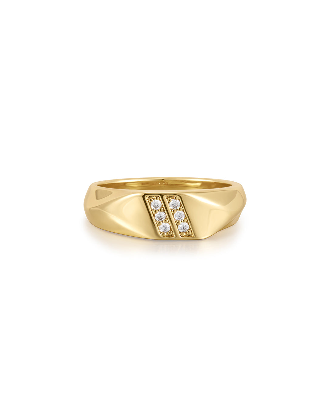 TT Two Stripe Ring | Plated Gold