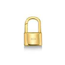 14k yellow gold padlock charm with XOX engraved.
