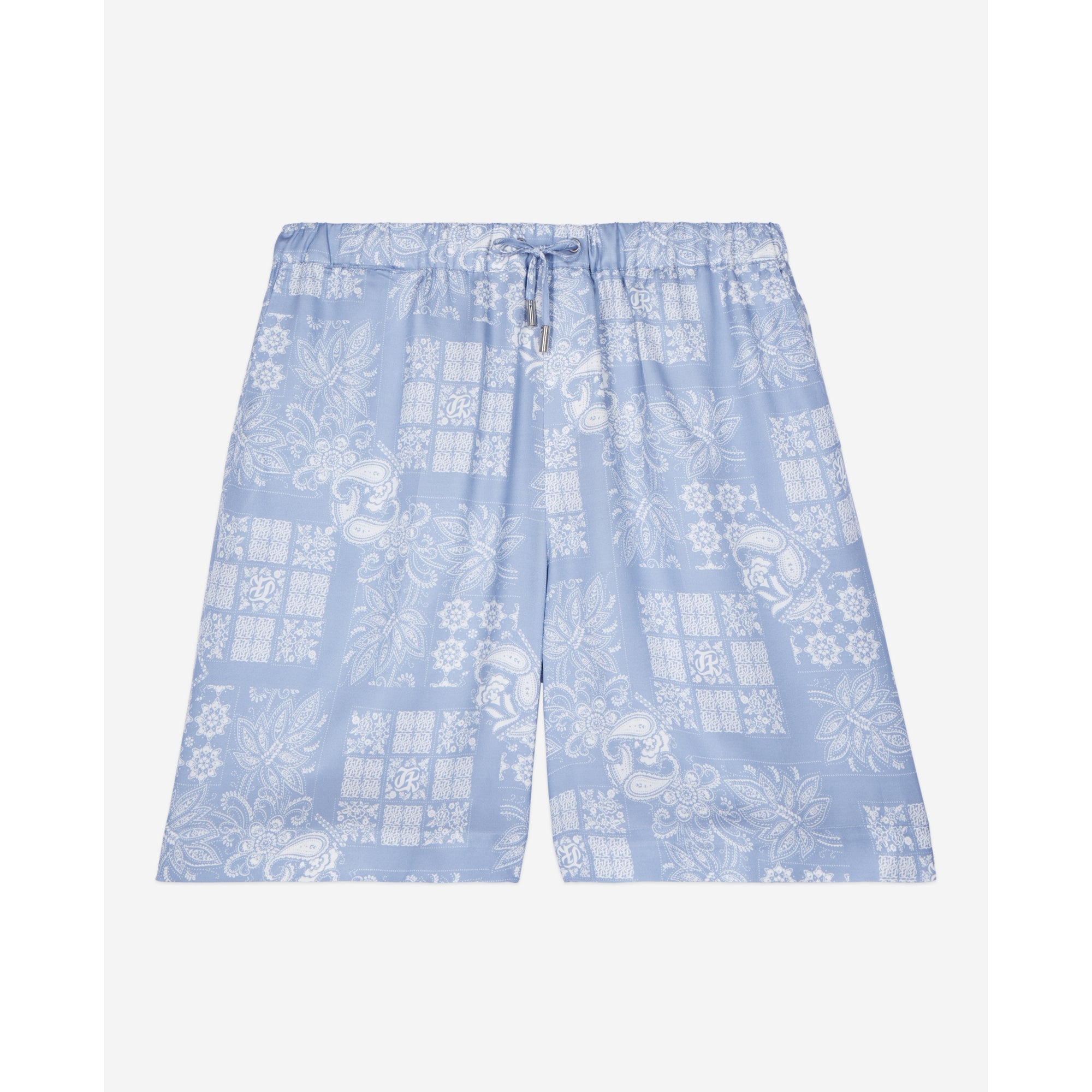 Paisley Print Shorts | Men | White x Sky Blue