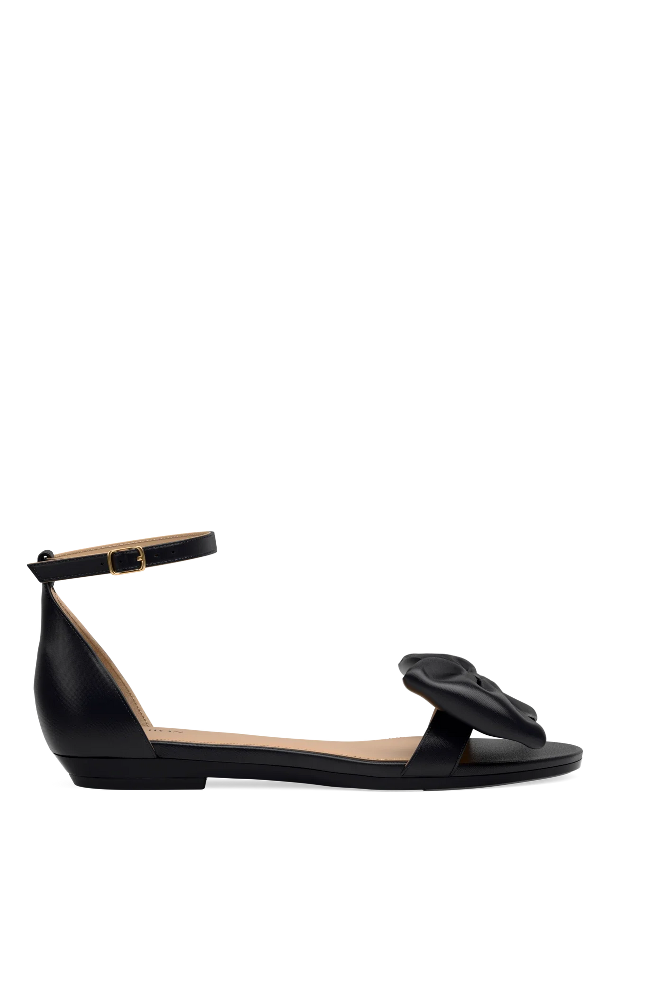 The Pashionista Flat | Coal Satin Bow
