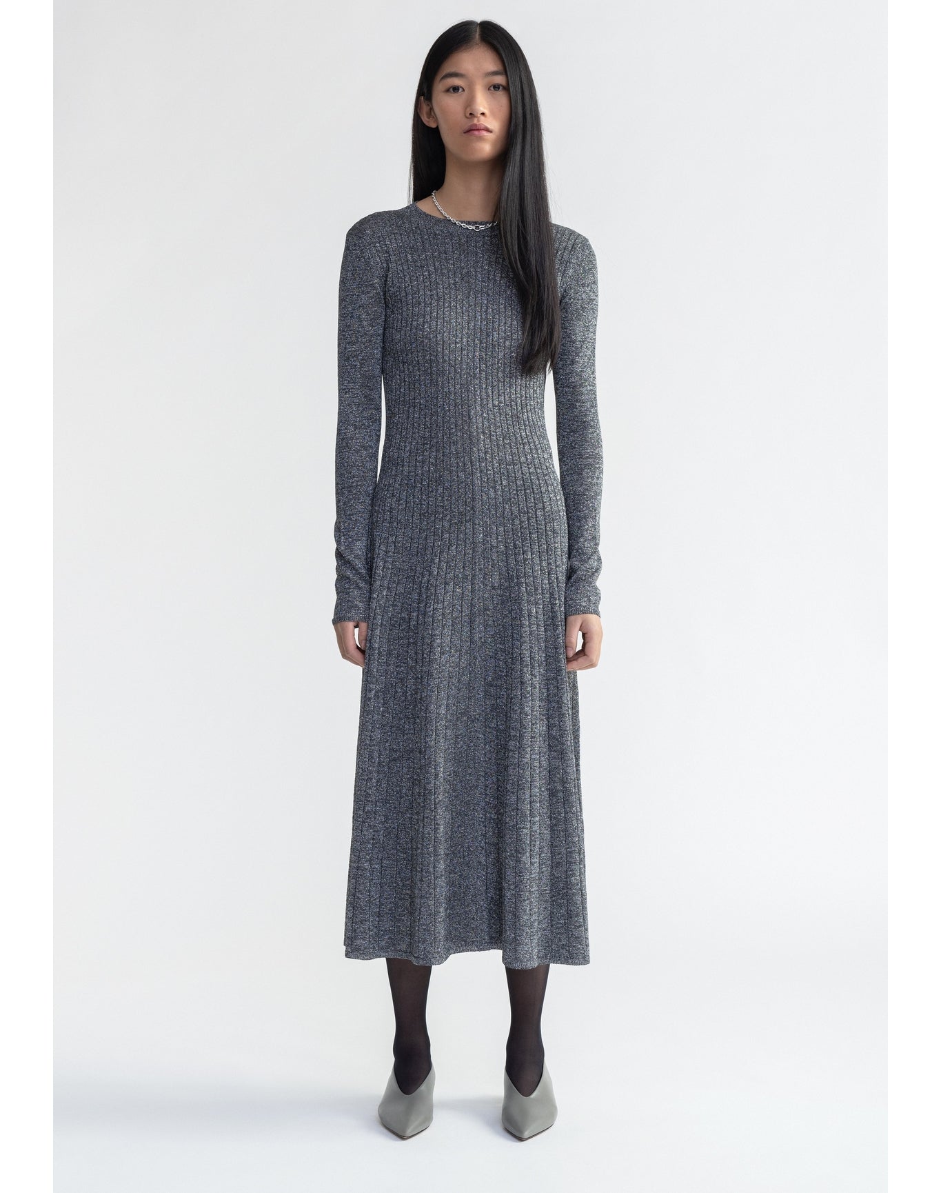 Pavlova | Sparkly Ribbed Midi Dress | Storm