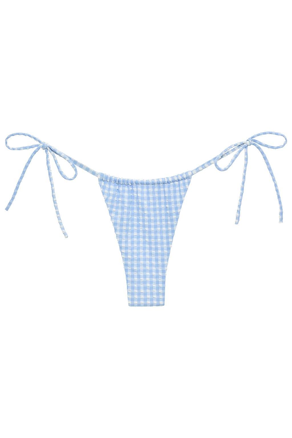 Brasil Tie Up Bikini Bottom | Peri Micro Gingham
