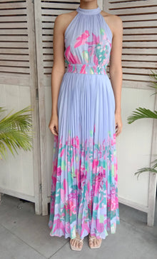 Rococo Sand | Lyan Halter-Neck Long Dress | Lilac Multi
