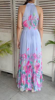 Rococo Sand | Lyan Halter-Neck Long Dress | Lilac Multi