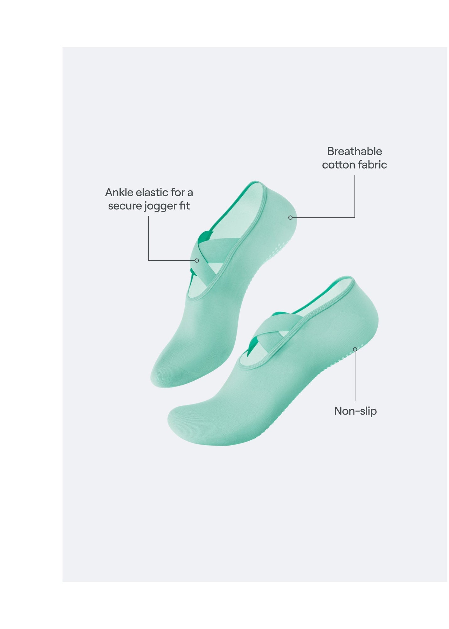Pilates Grip Socks | Subtle Mint