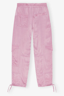 Pink Washed Satin Trousers | Bleached Mauve