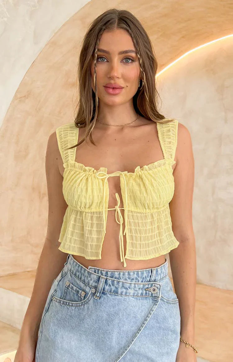 Pixie Crop Top | Yellow