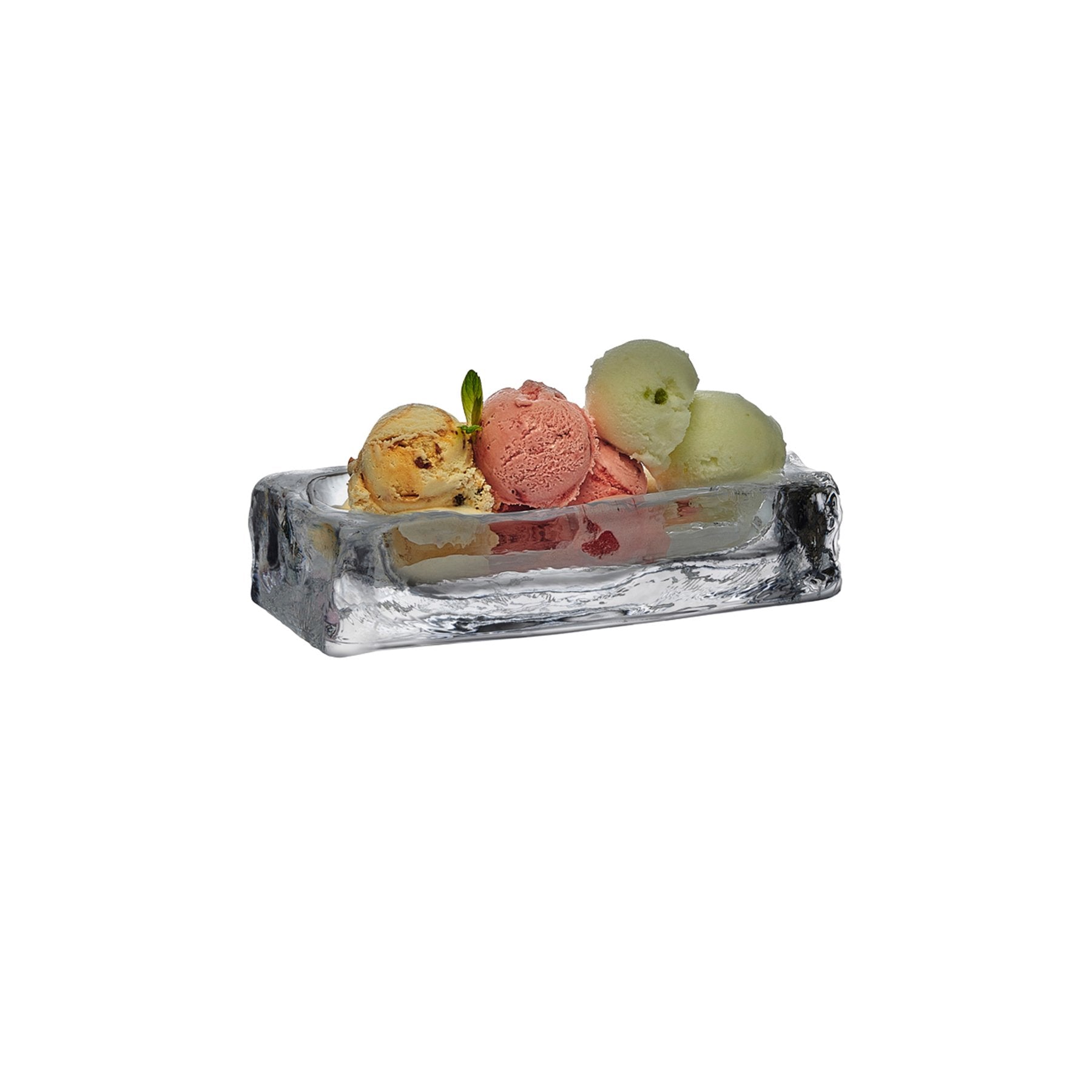 Ice Cube Ice Cream Cup - Rectangular | Clear Crystal