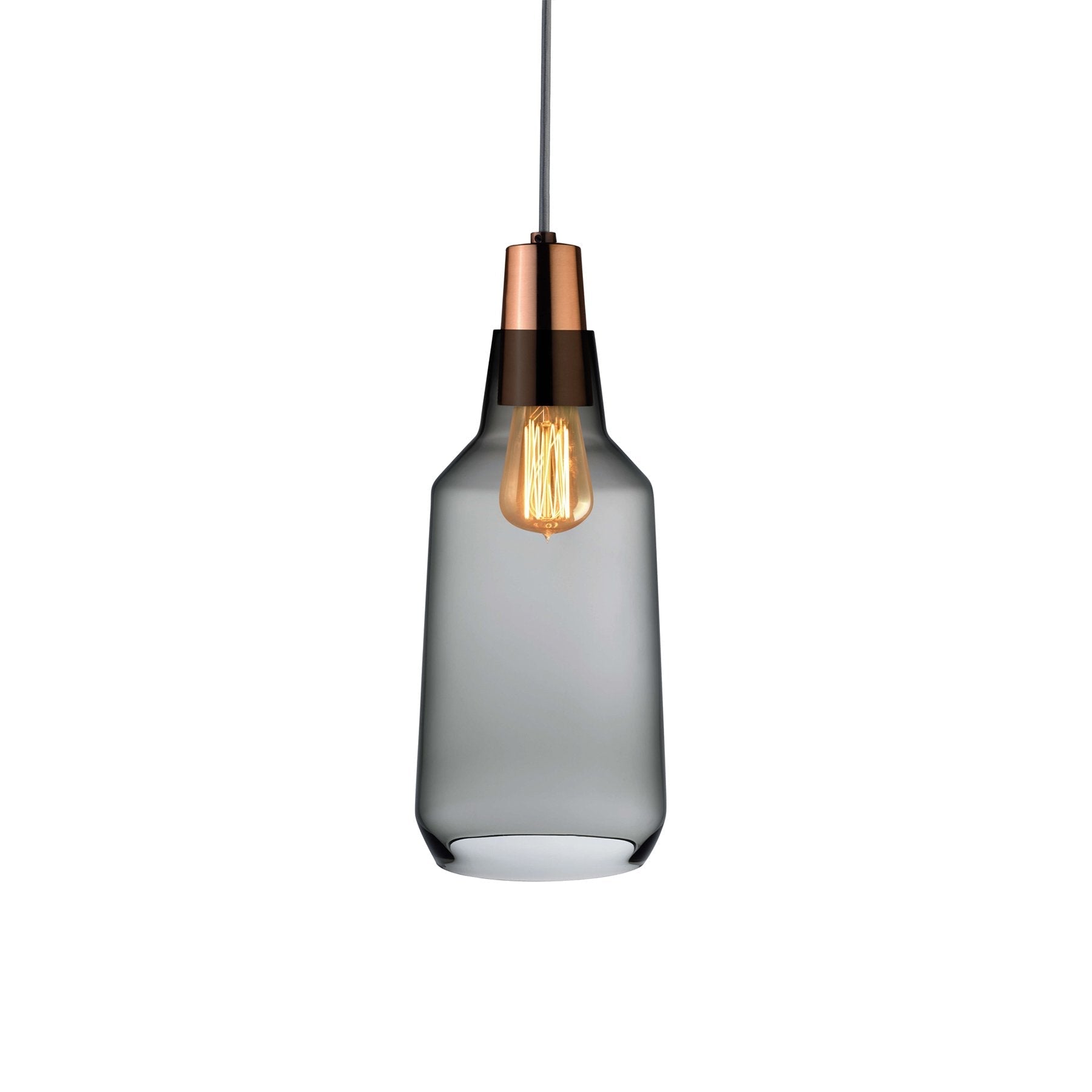 Mono Lamp With Copper Socket Tall | Smoke/Copper