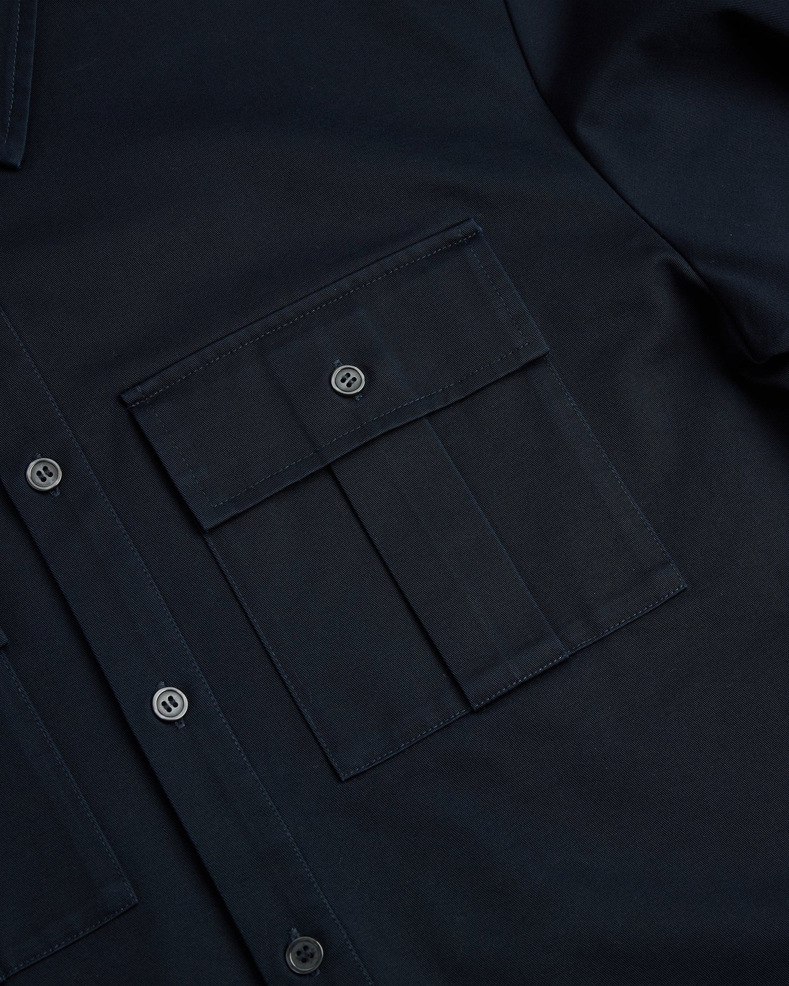 Pleated Pocket Shirt | Navy