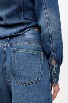 Pleated Jeans | Mid Blue Vintage