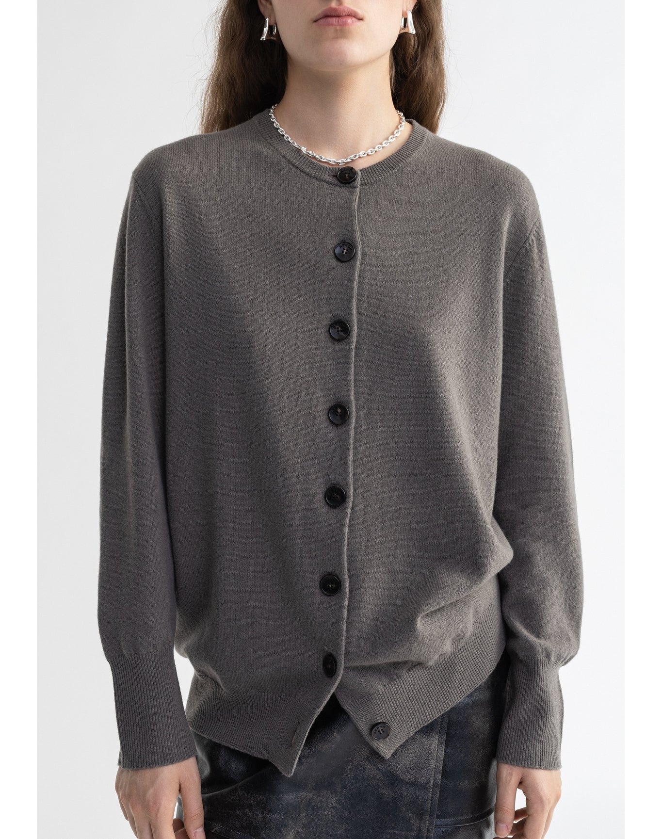 Plie | Pure Merino Wool Cardigan | Storm