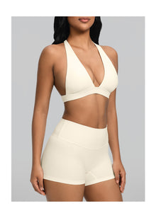 Plunge Neck Bra Top | Creamy Vanilla
