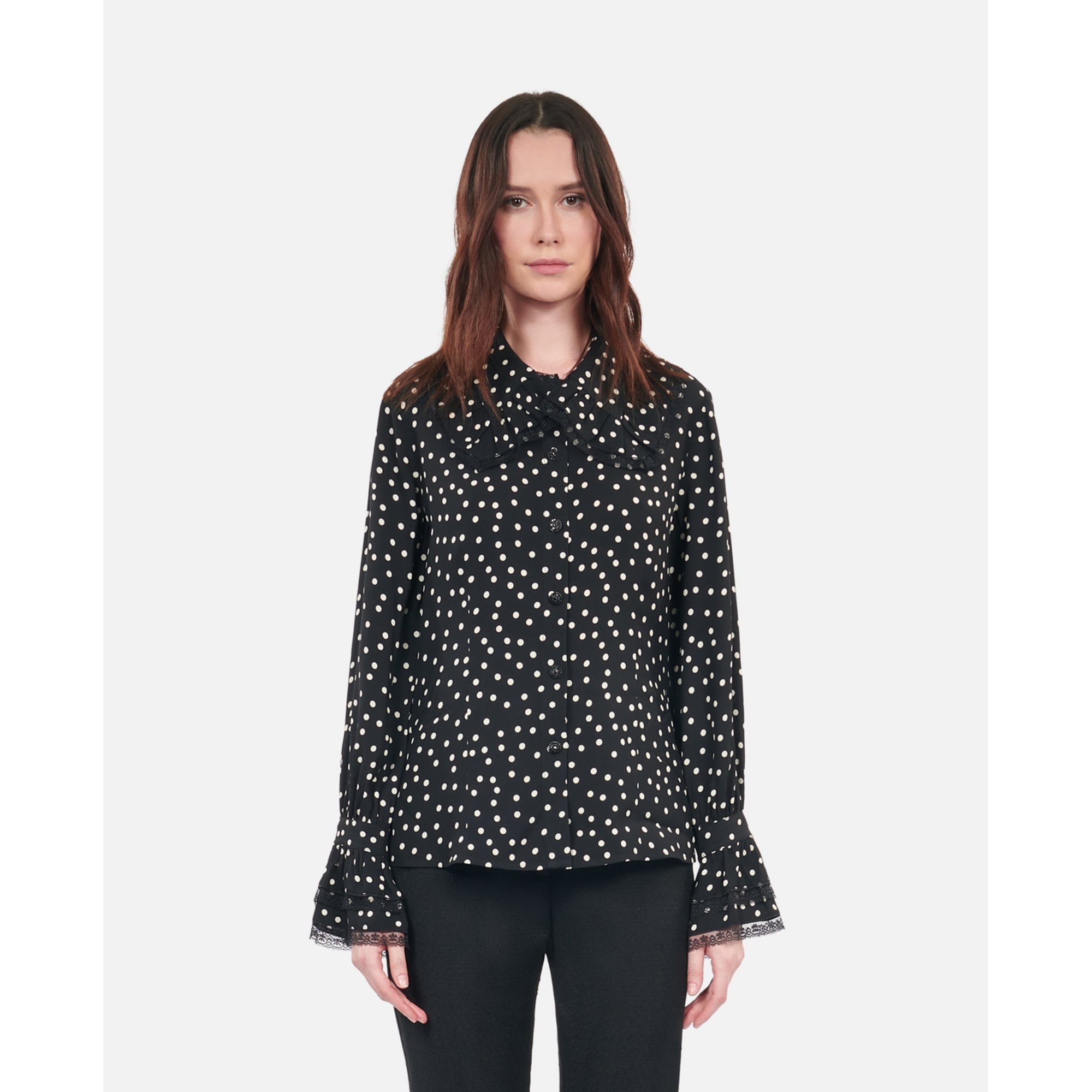 Polka Dot Shirt | Women | Black x White