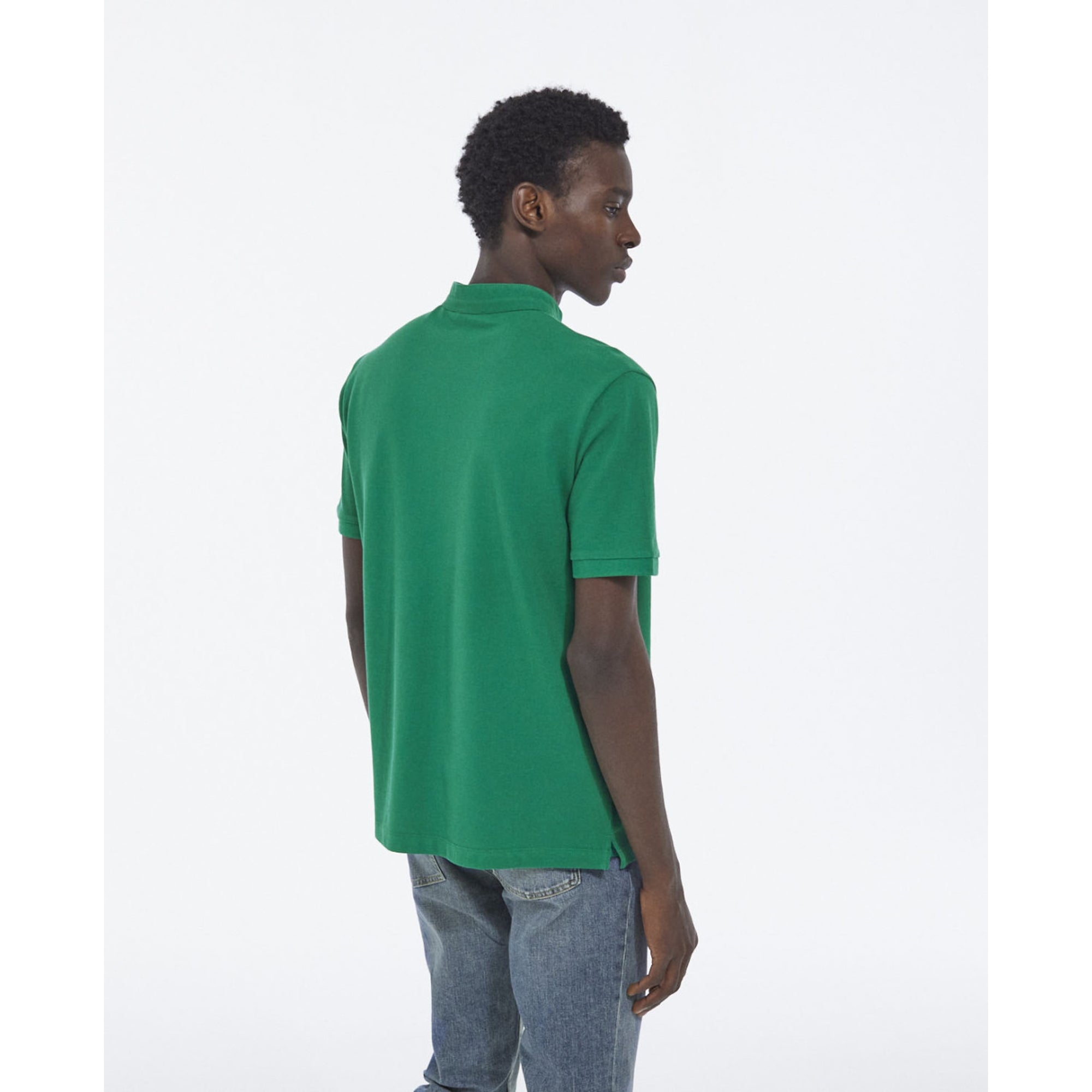 Polo With Officer Collar And Embroidery | Men | Green