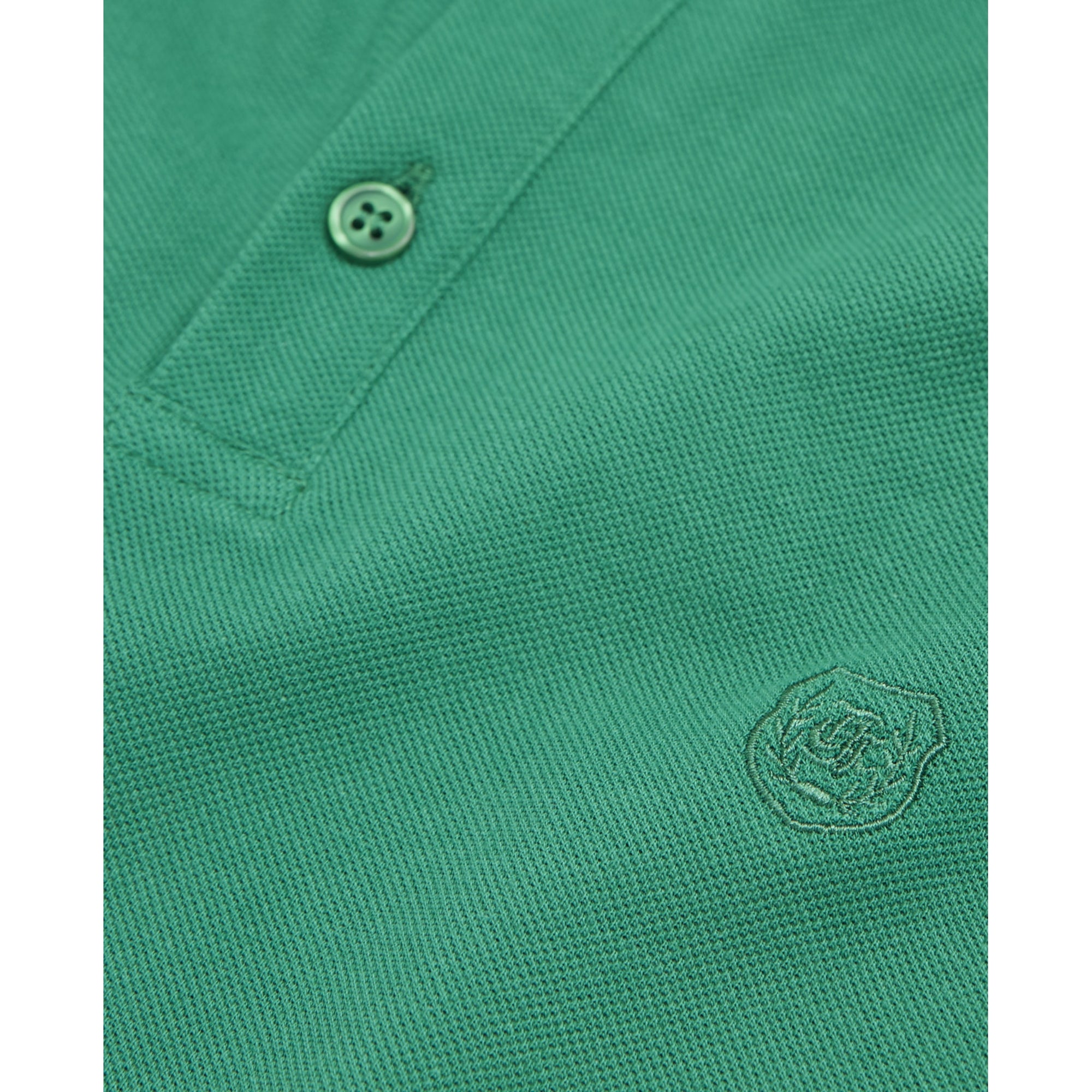 Polo With Officer Collar And Embroidery | Men | Green