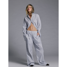 Poplin Lounge Pant | White/Black Stripe