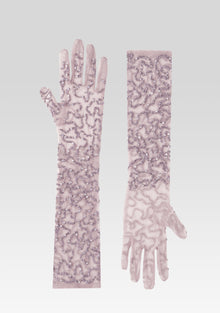 Poppy Sequin Gloves | Mink Grey