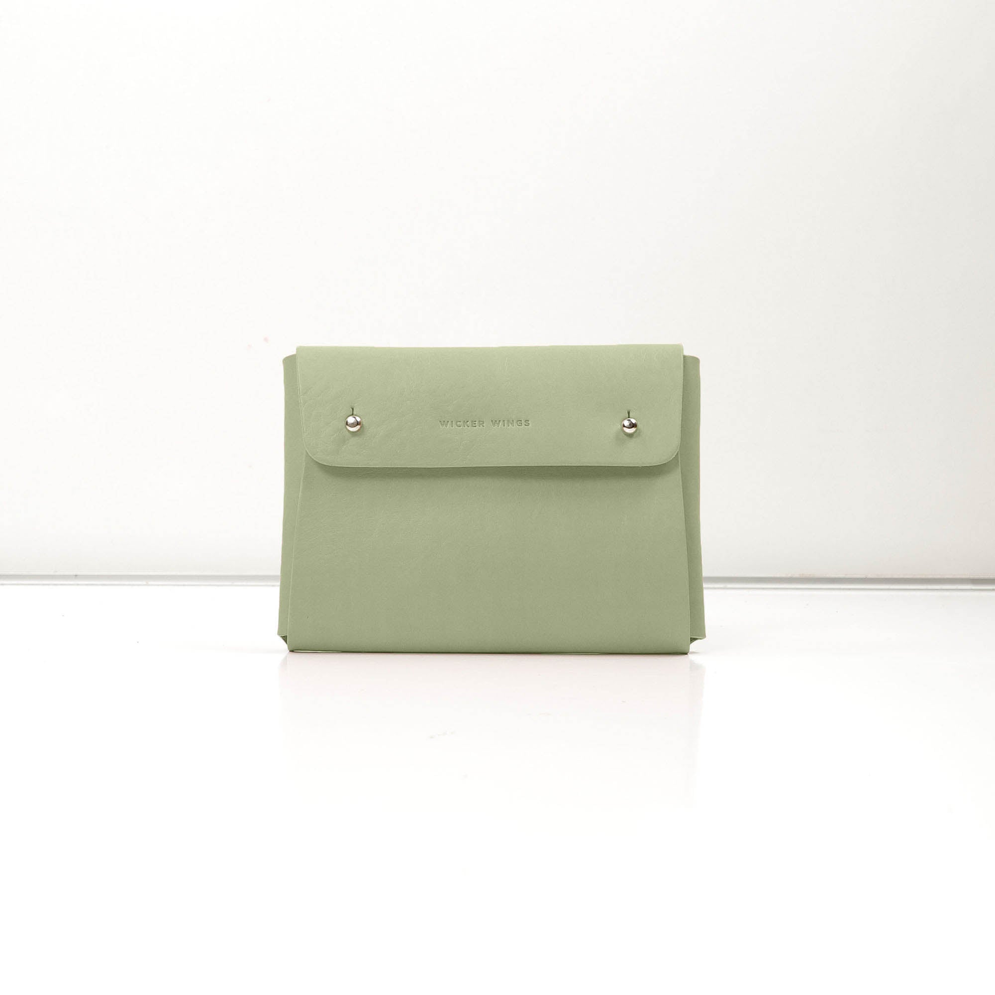 Suede Medium Pouch | Sage
