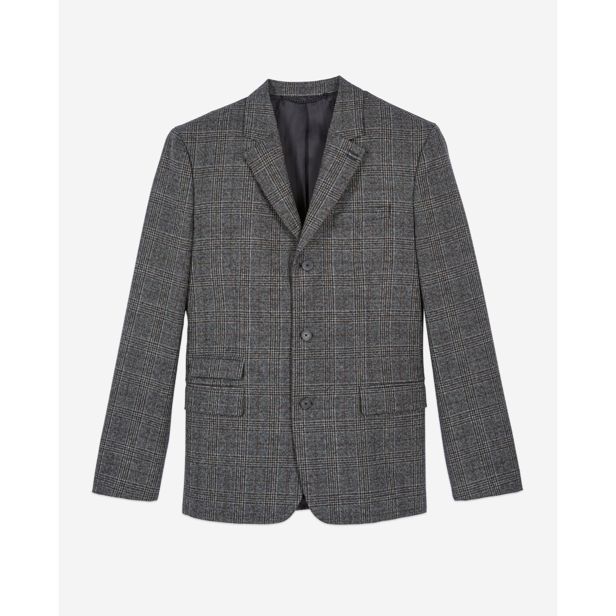 Prince Of Wales Wool Blazer | Men | Brown x Black