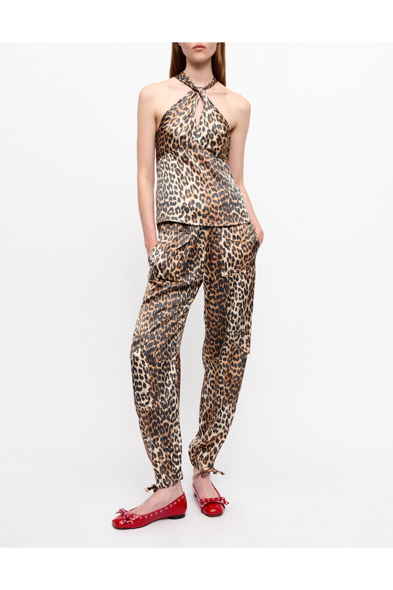 Print Satin Top | Leopard