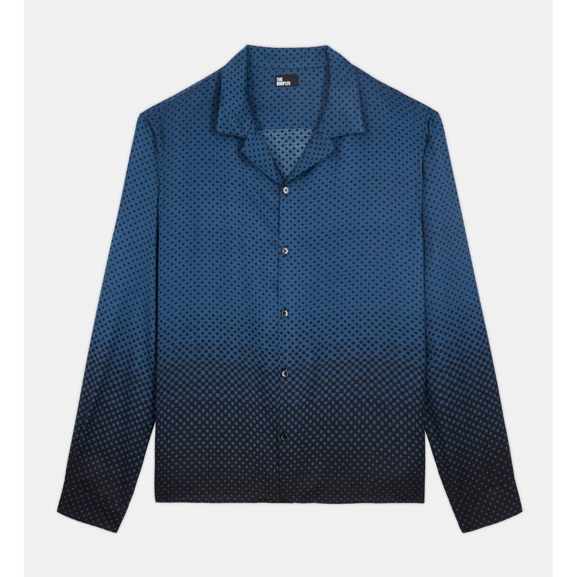 Printed Hawaiian Collar Shirt | Men | Blue Black