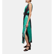 Printed Long Dress | Women | Black x Green