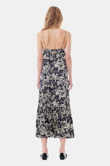Printed Satin Strap Dress | Flan