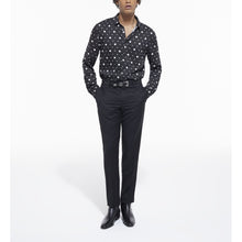 Printed Shirt With Classic Collar | Men | Black x Ecru