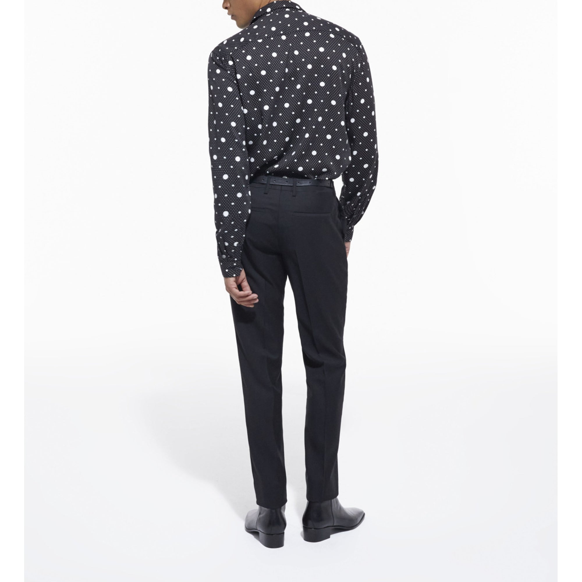 Printed Shirt With Classic Collar | Men | Black x Ecru