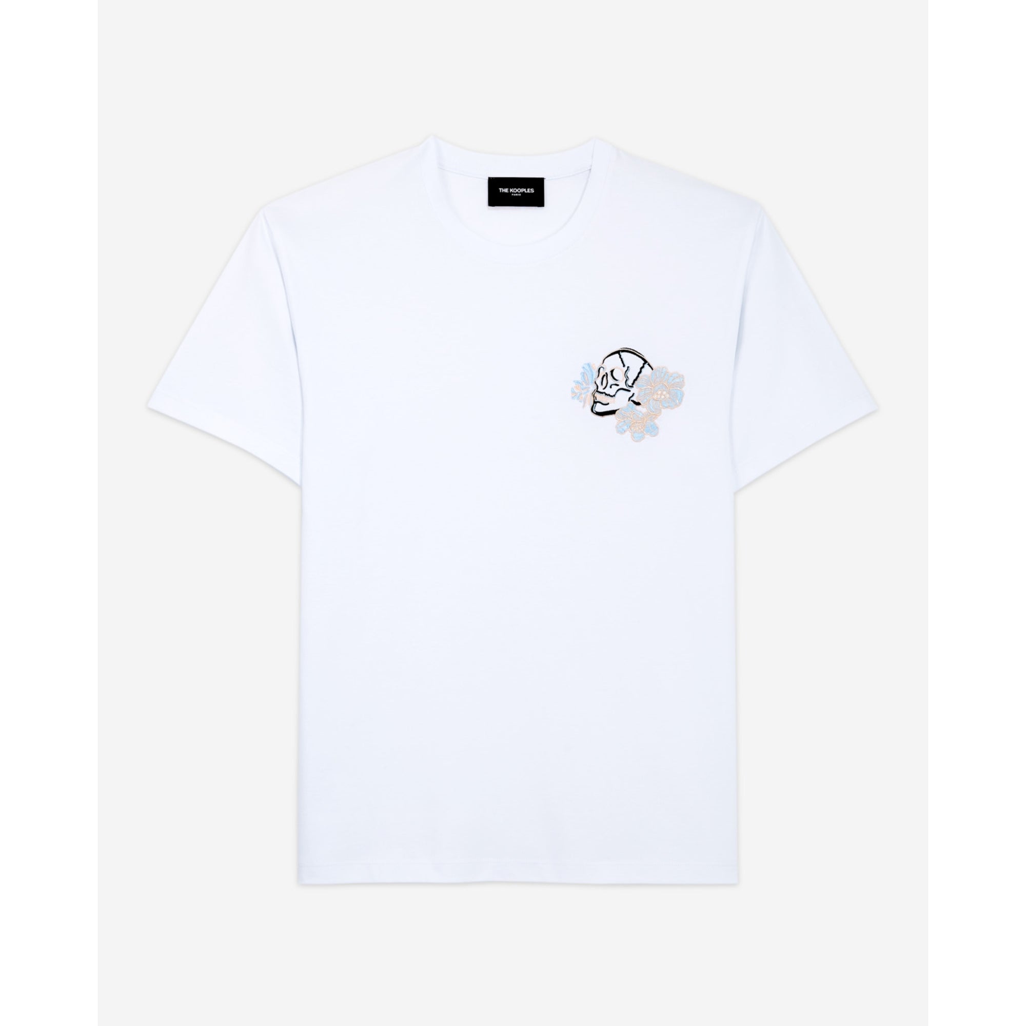 Printed T-Shirt With Skull And Flowers | Men | White