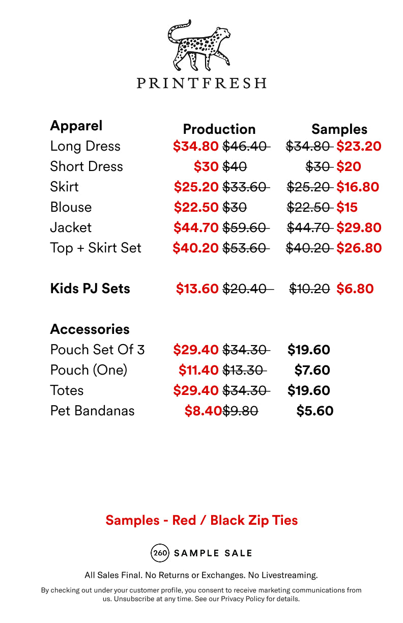 Price table