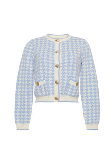 Priscilla Cardigan | Houndstooth Blue