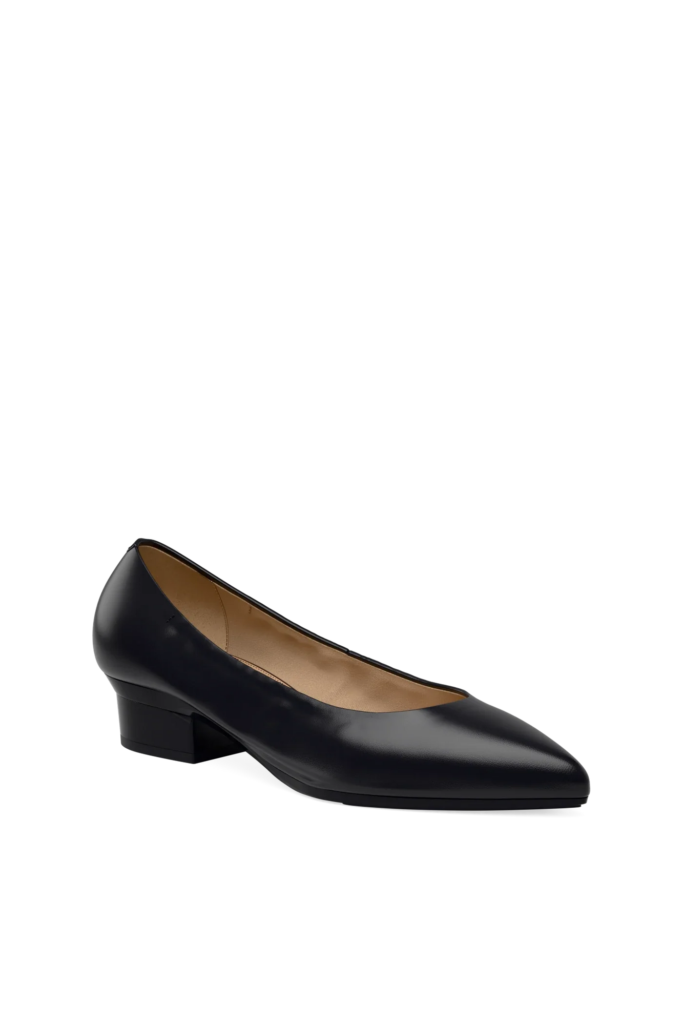 The Pump Wide Width Flat | Coal Stretch Leather