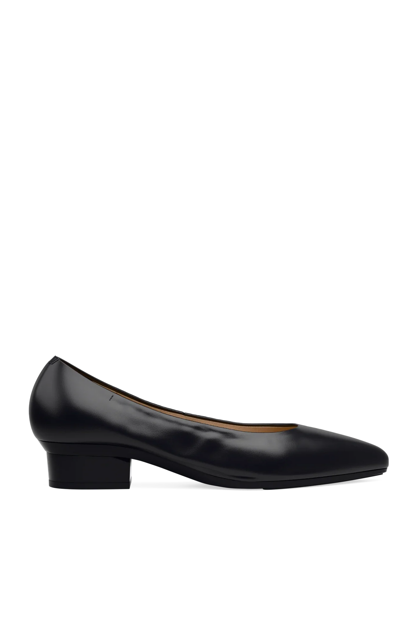 The Pump Wide Width Flat | Coal Stretch Leather