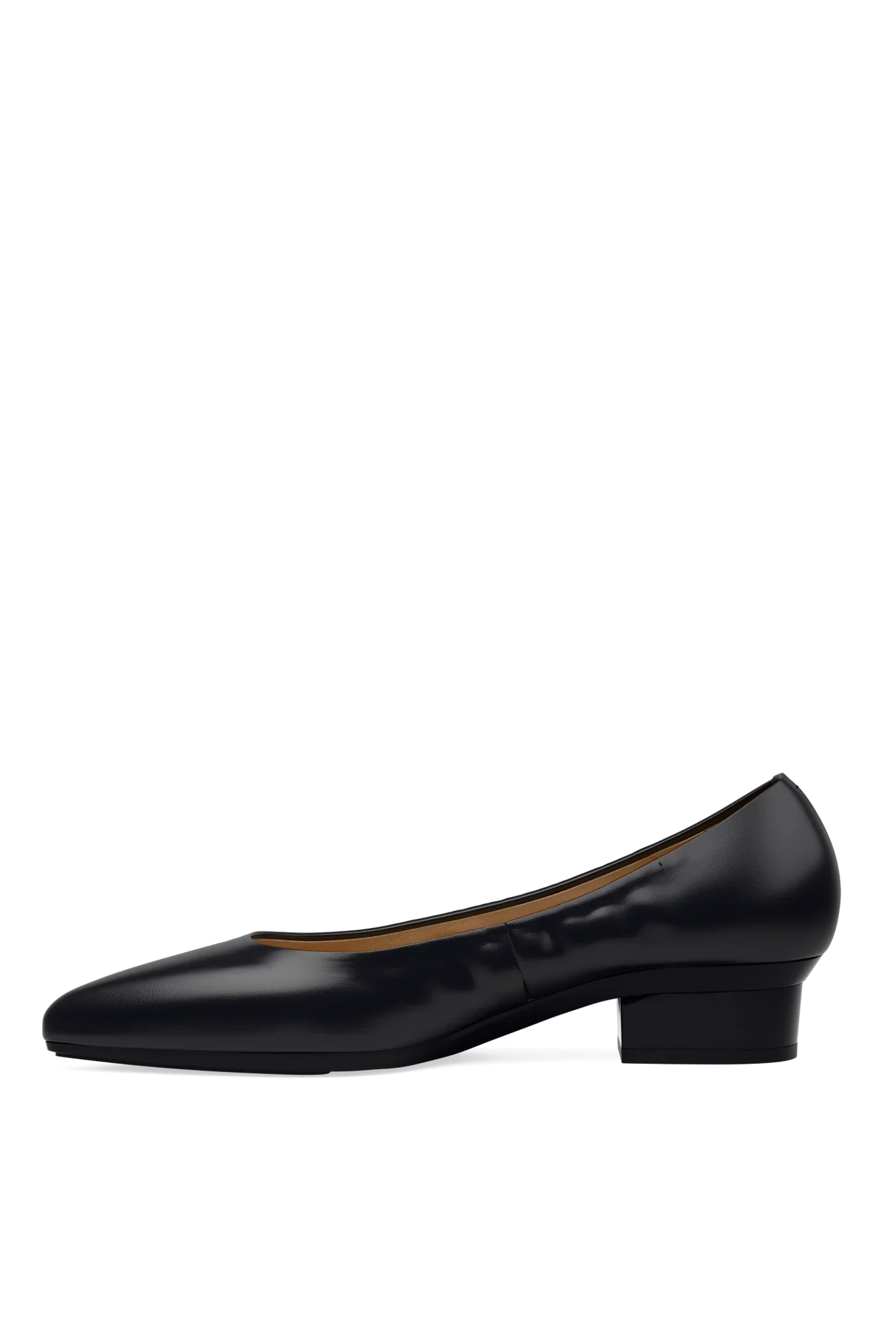 The Pump Wide Width Flat | Coal Stretch Leather
