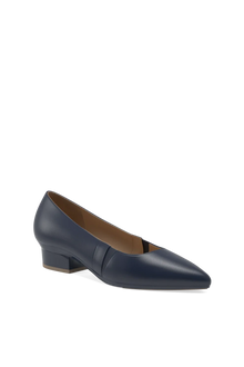 The Panel Pump | Navy Leather